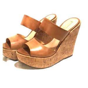 Schutz camel colored wedges